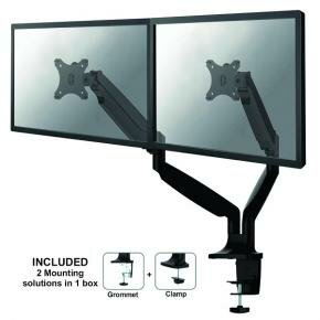 Newstar NM-D750DBLACK NeoMounts TV/ Monitor Full Motion Dual Desk Mount (2x 10-32 18kg, 100x100mm]"