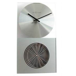 NeXtime 3028 OP Clock [16x30.2 cm, Glass, Silver]