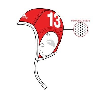 Special Made Turbo Waterpolo Cap (size m/L) New Generation Keeper Rood wit 1