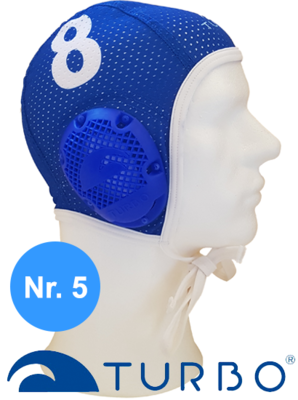 Special Made Turbo Waterpolo cap (size m/L) New Generation Blauw nummer 5