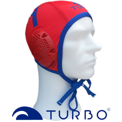 Opruiming showmodel Turbo (size s/m) nummer 13 waterpolo cap keeper rood blauw